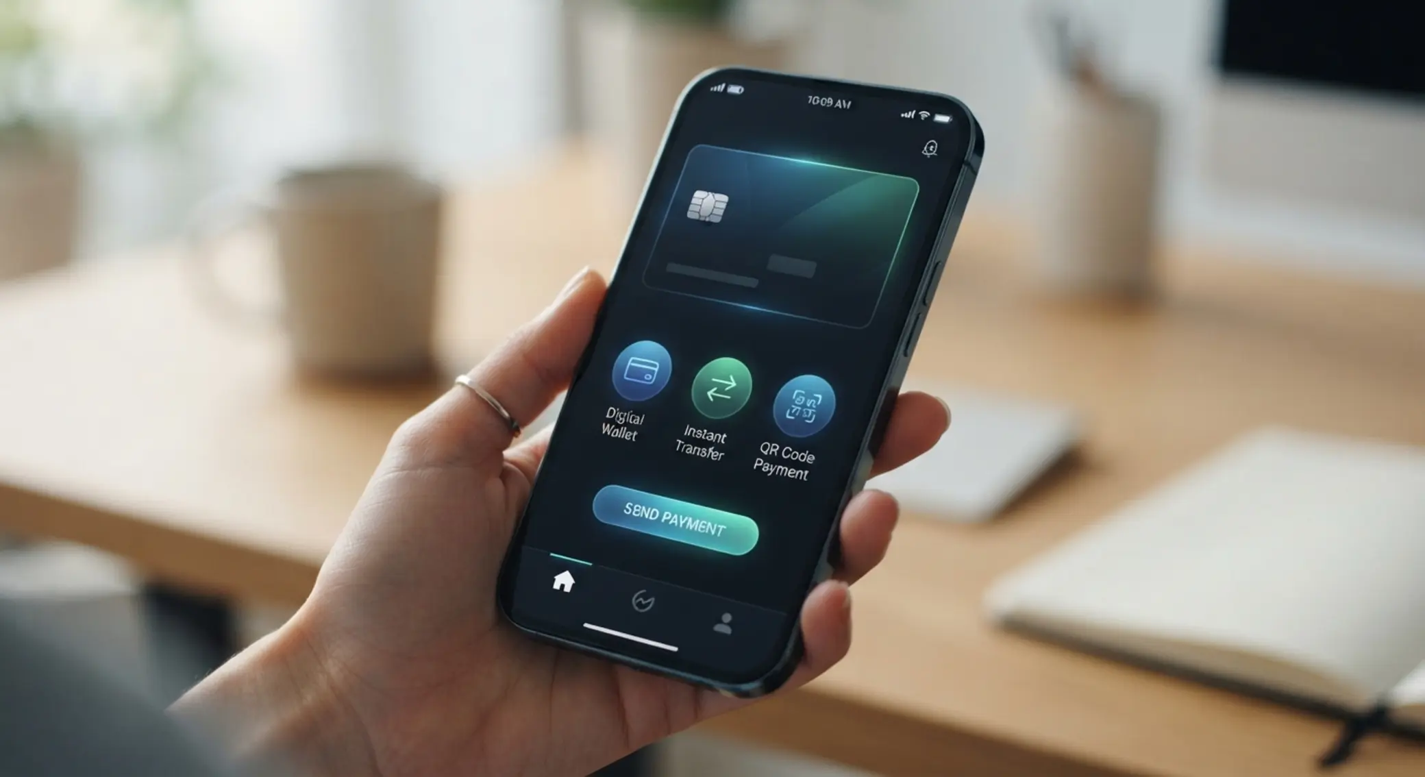 Ekran płatności mobilnej z ikonami metod na smartfonie