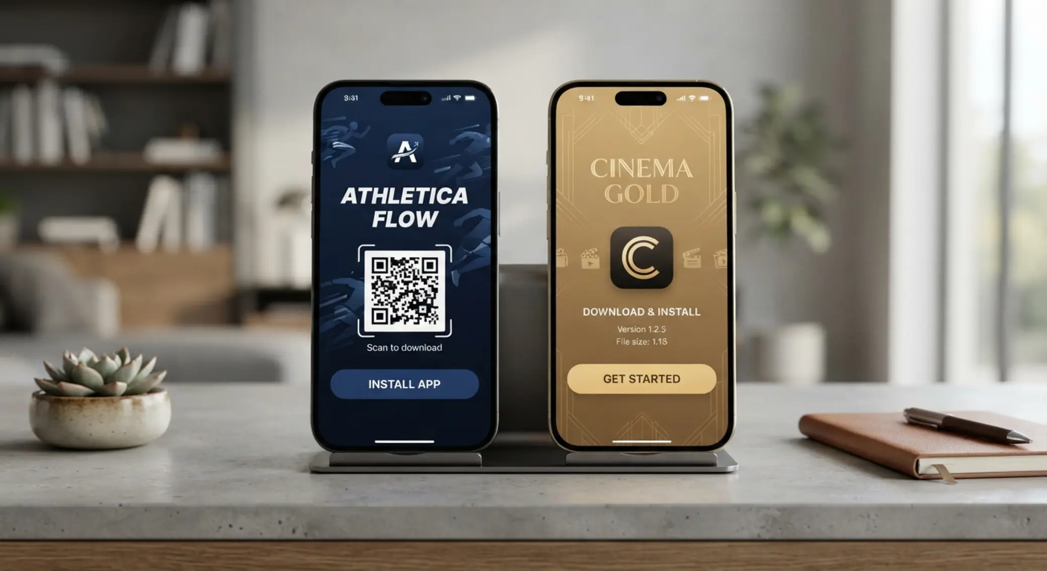 Instalacja aplikacji GGbet i Energy na dwóch smartfonach