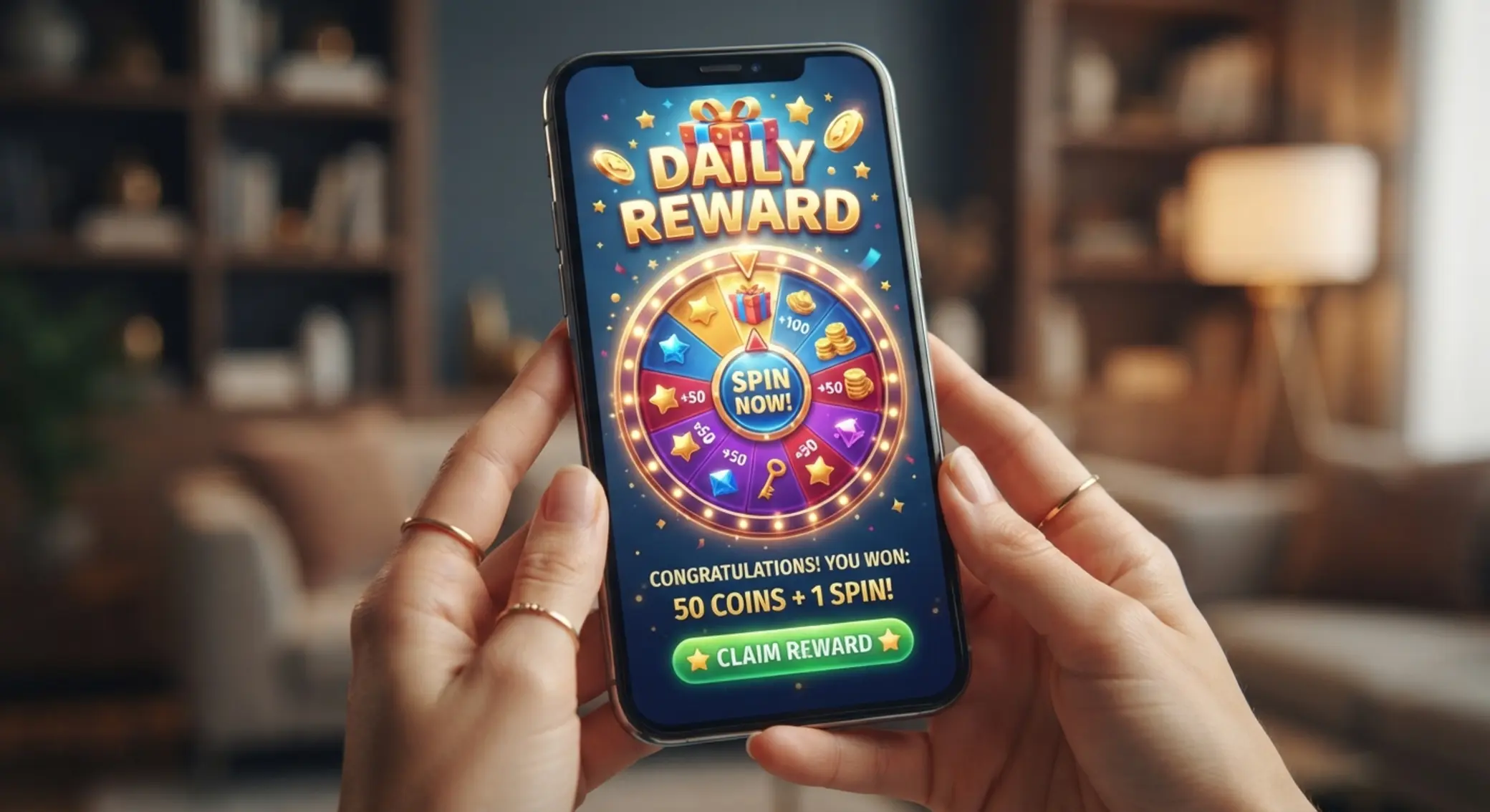 Ilustracja bonusu mobilnego na ekranie telefonu