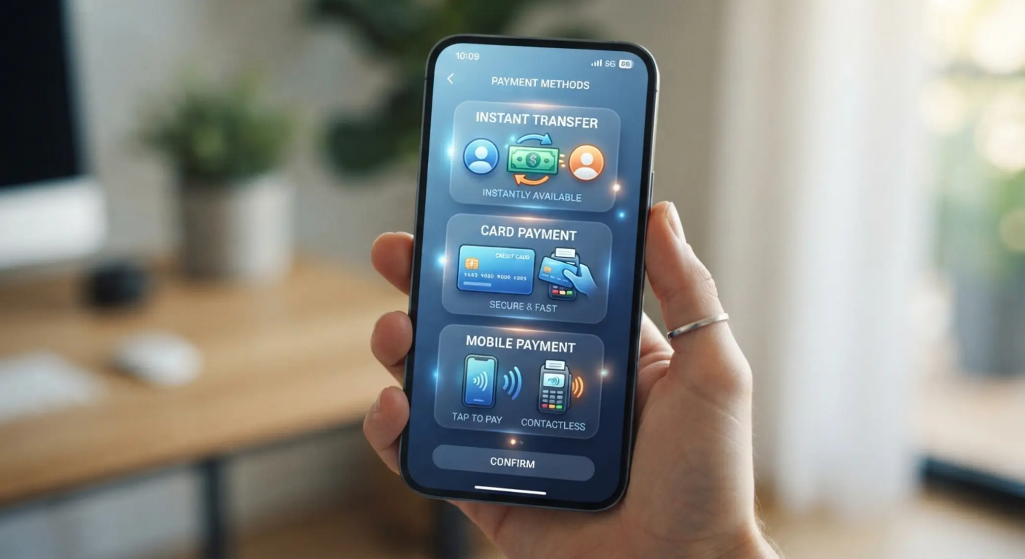 Telefon z ikonami mobilnych metod płatności